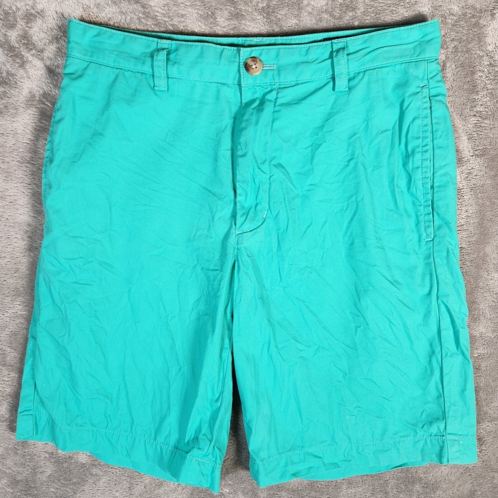 Vineyard Vines Club Shorts Men's 28X9 Green Chino Summer Twill Blend Golf Casual